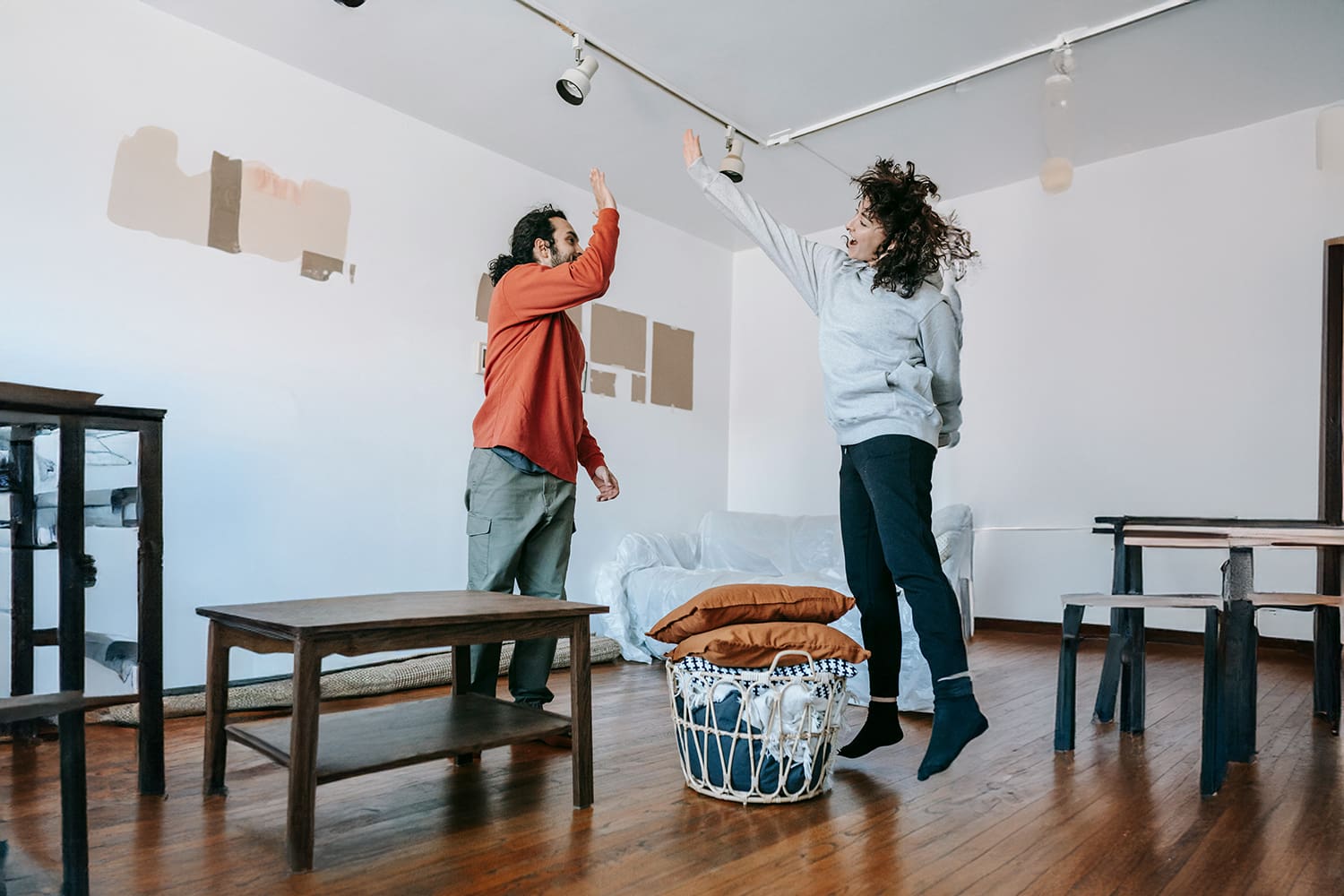 Happy Couple in their house