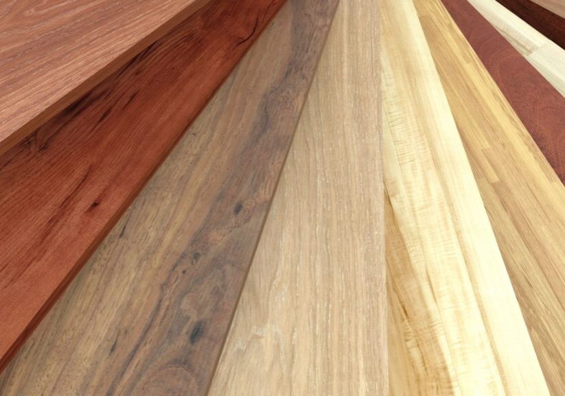 wood planks in different colors